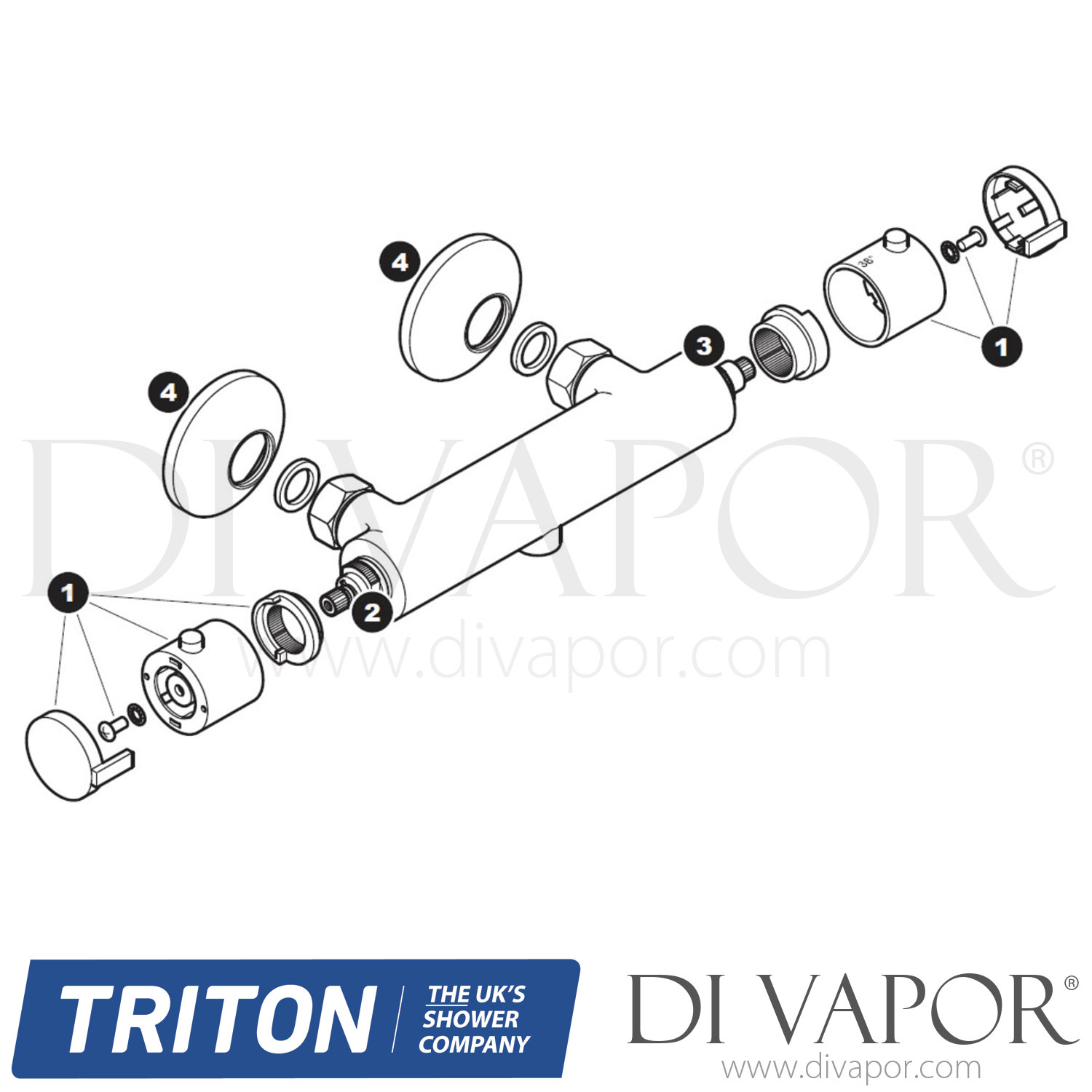 Triton Sema Thermostatic Bar Mixer Shower July 2008 Spare Parts